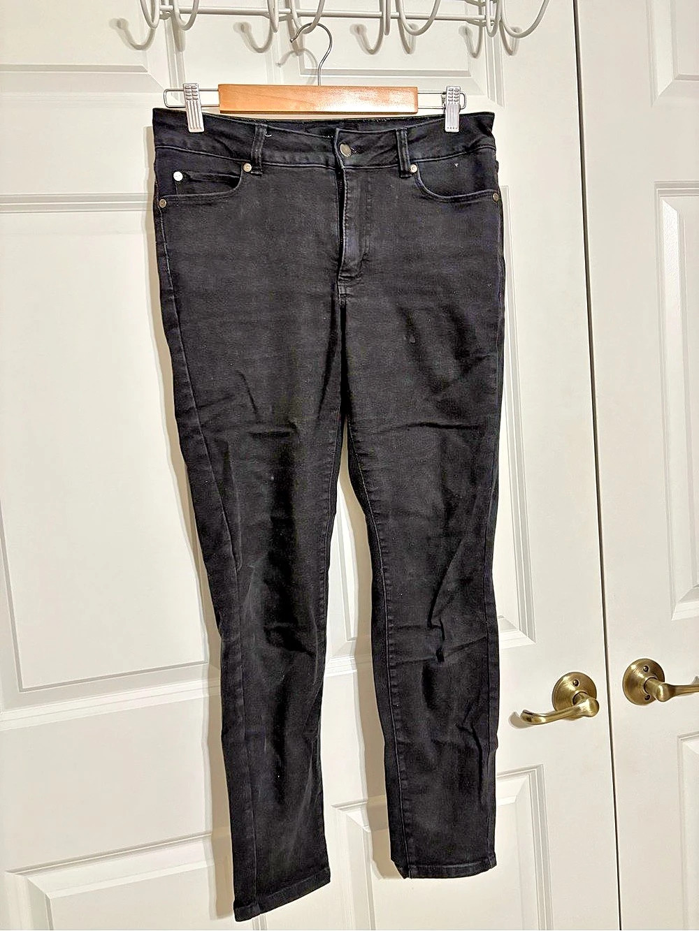 Tahari Chloe Fit Solution Skinny Jeans Black Waist 28